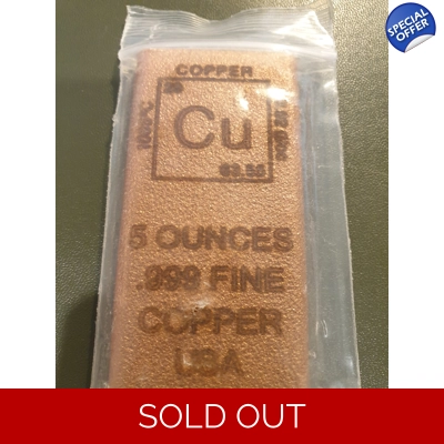 5oz AVDP .999 Copper Element Bar